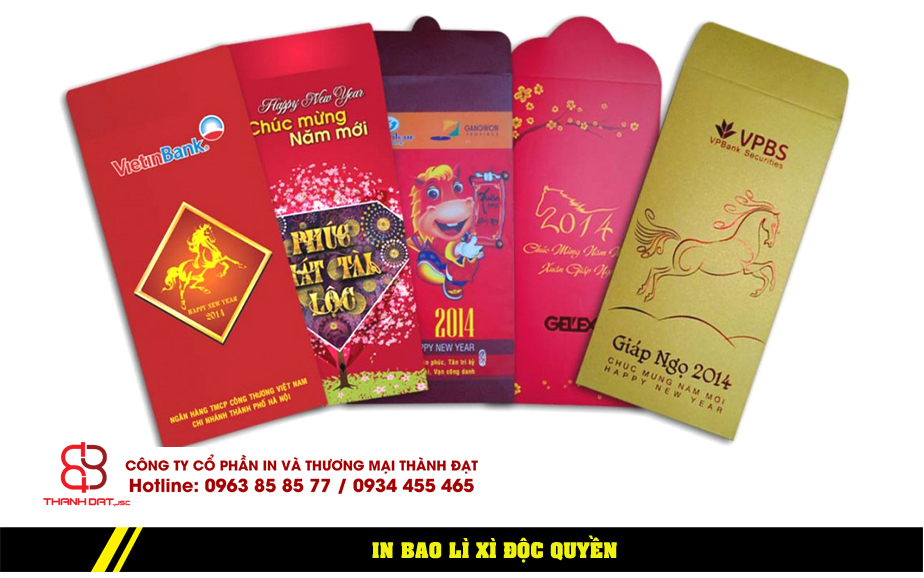 thiết kế và in bao lì xì độc quyền